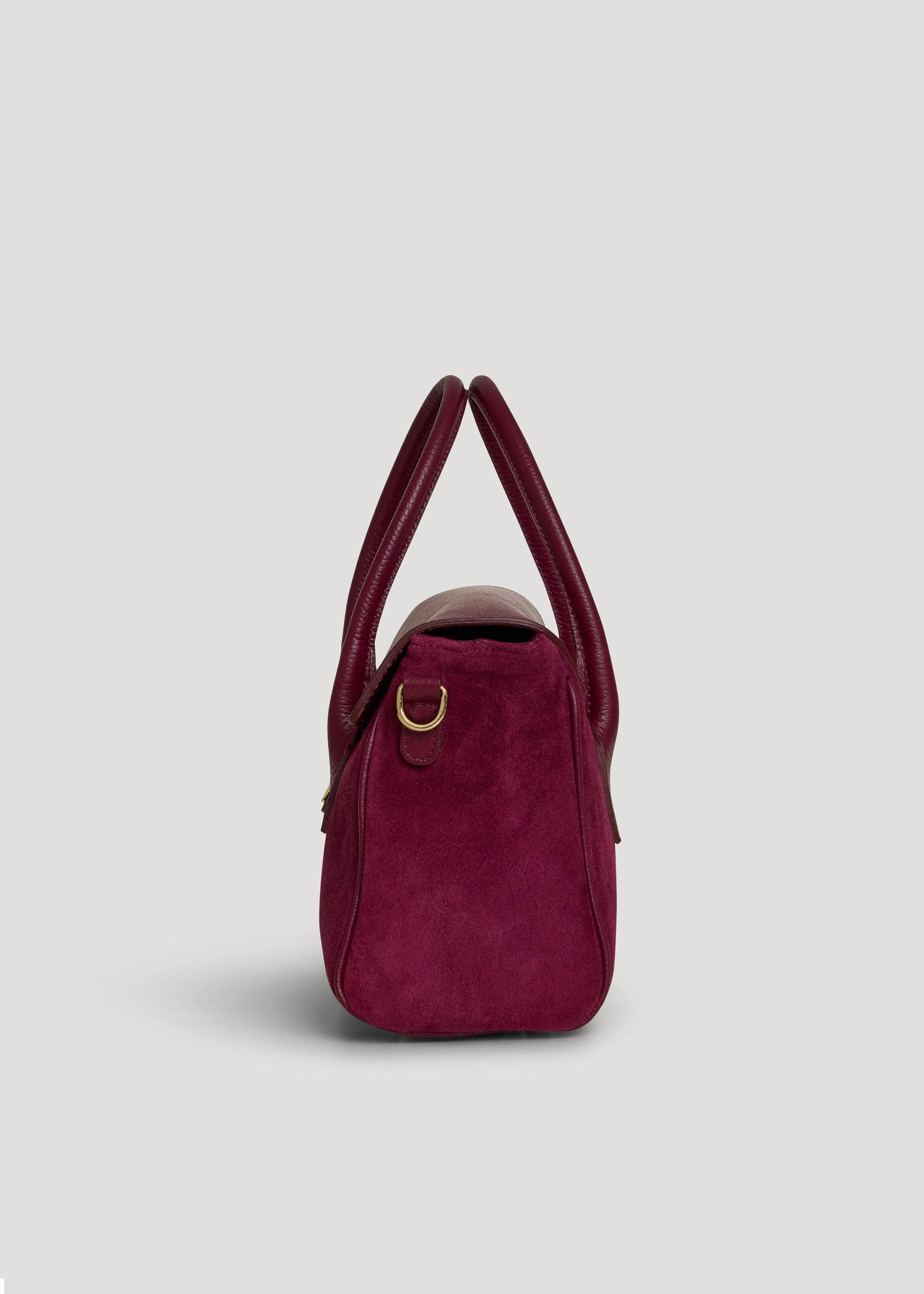 Voemièn - Venta al por mayor Bolso con asas - Mujer - Bolso Cécile en ante burdeos y cuero dólar2