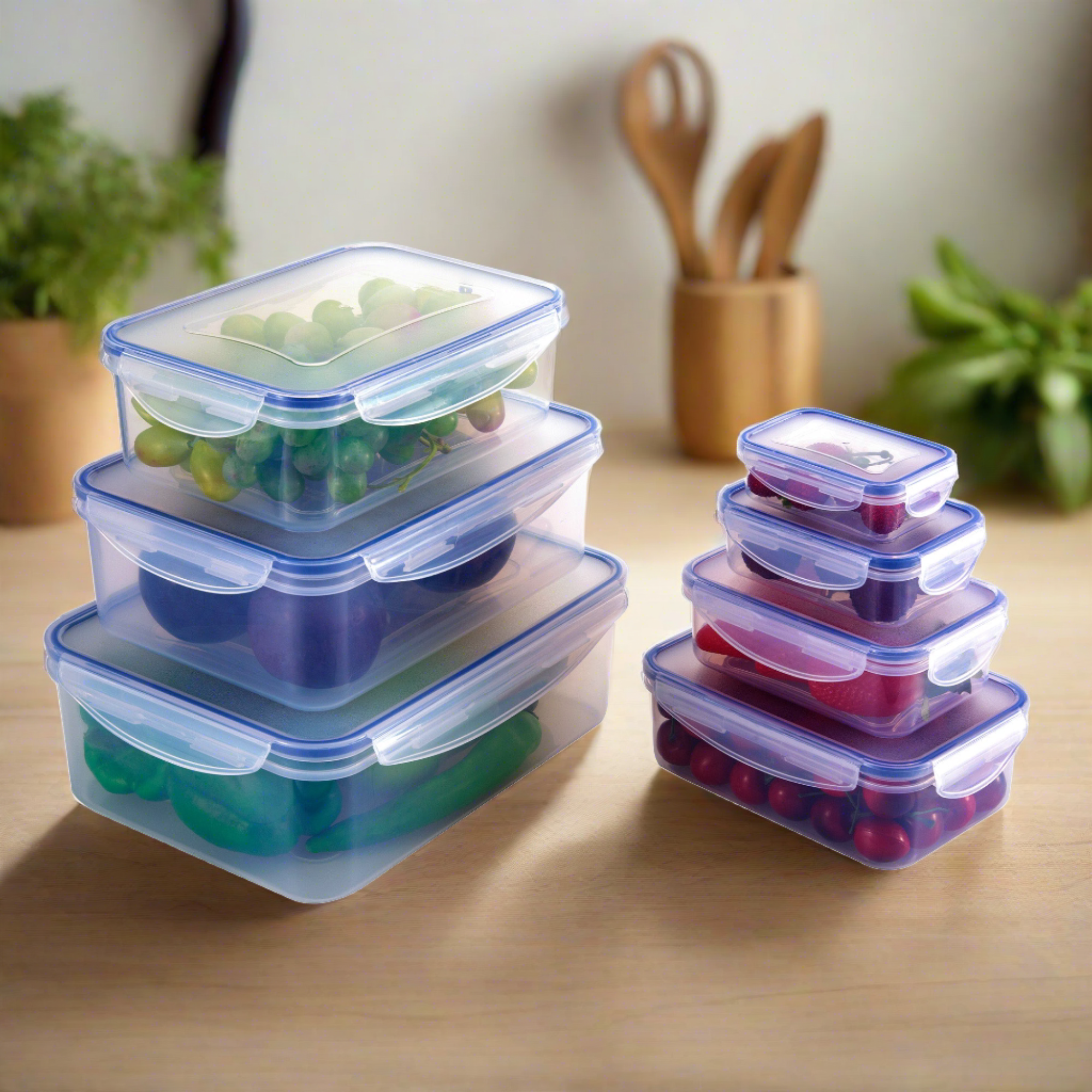 Viceni – wholesale Food storage container – Seven Piece Rectangular Food Storage Set3