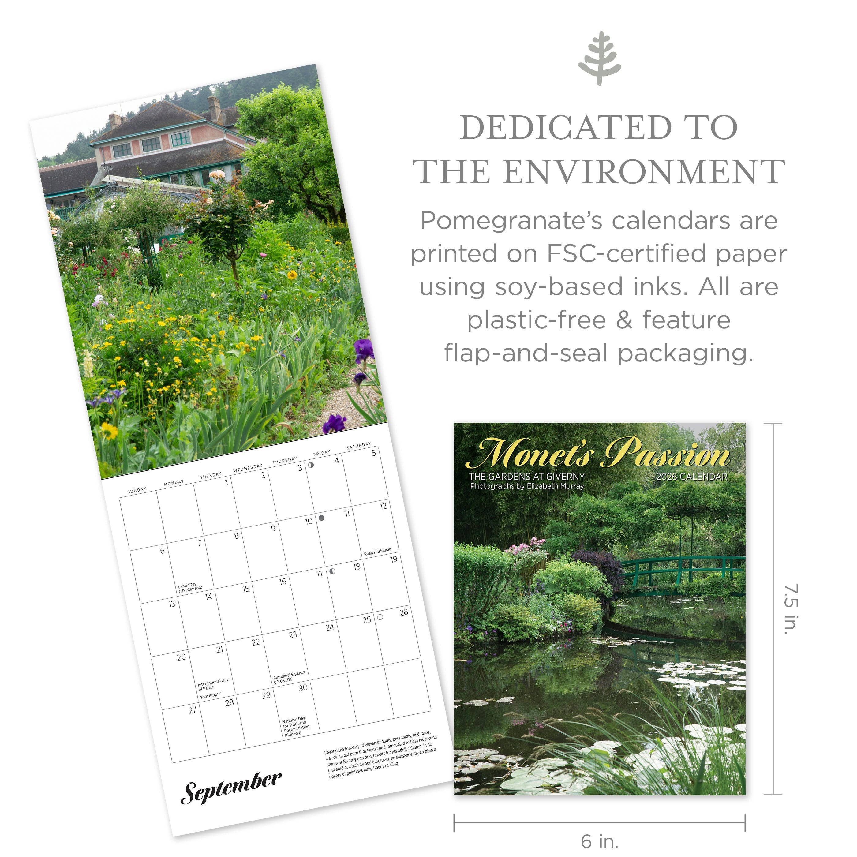 Pomegranate – wholesale Calendar – Monet’s Passion: The Gardens at Giverny 2026 Mini Wall Calendar1