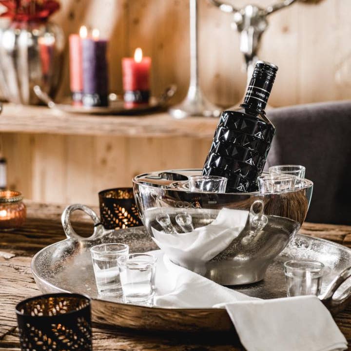 Michael & Philipp Noll e. K. - Wholesale Cocktail/Liquor Glass - Vodka cooler “VODKA” stainless steel+6 shot glasses8