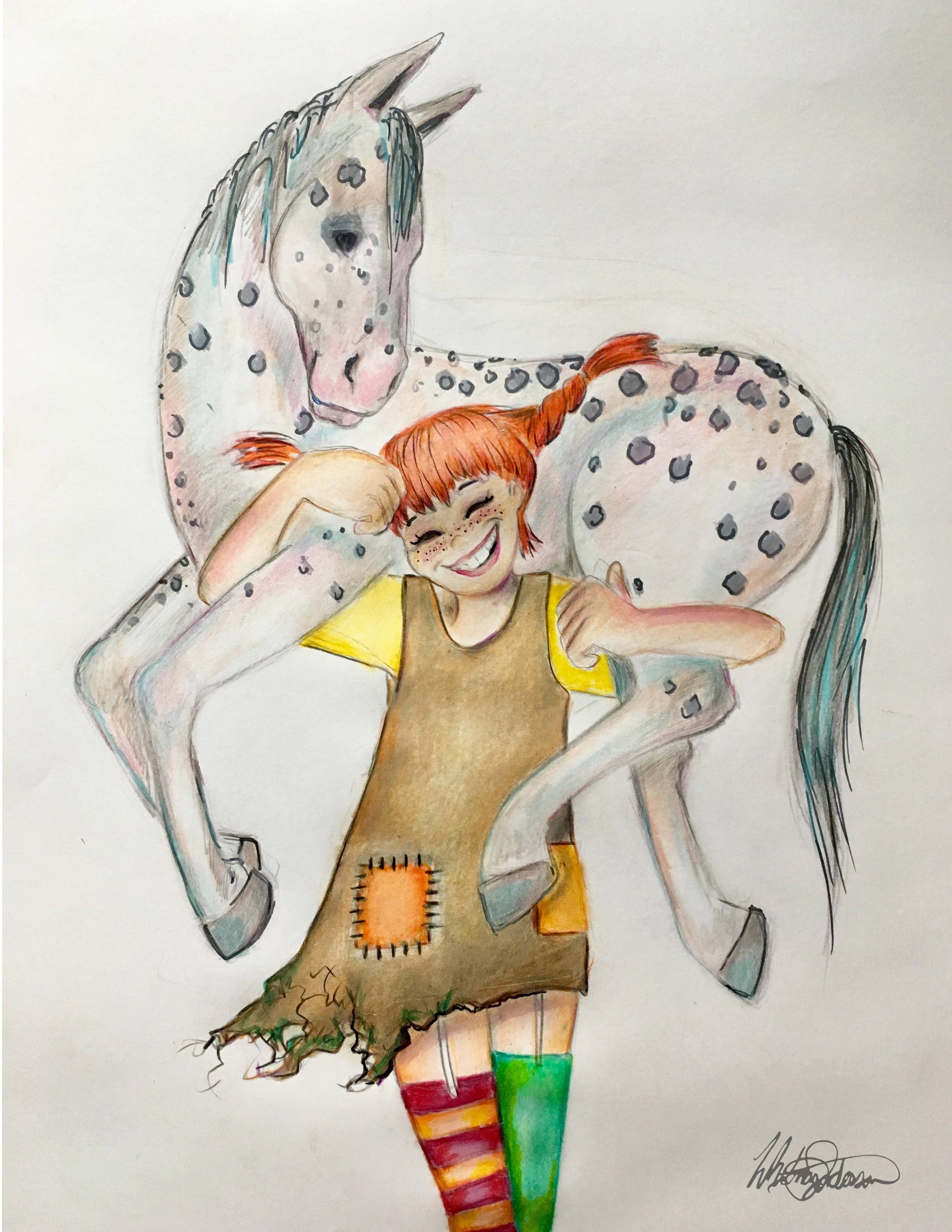 Whitney L. Anderson - Wholesale Stationery/Notecard Set - Pippy Longstocking 0