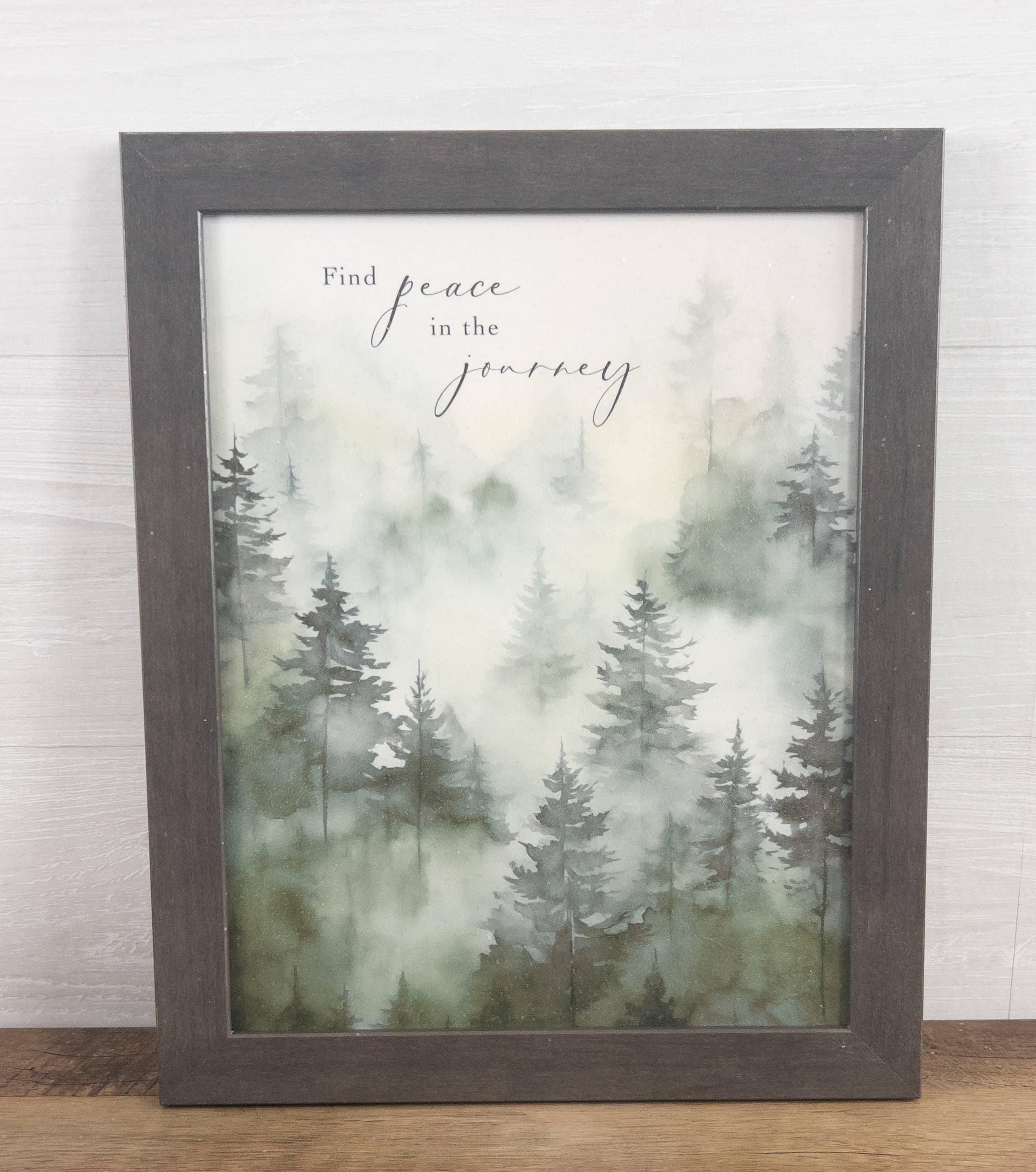 Summer Snow Art - Wholesale Art Print - Find Peace In The Journey Forest Art Framed Print 0