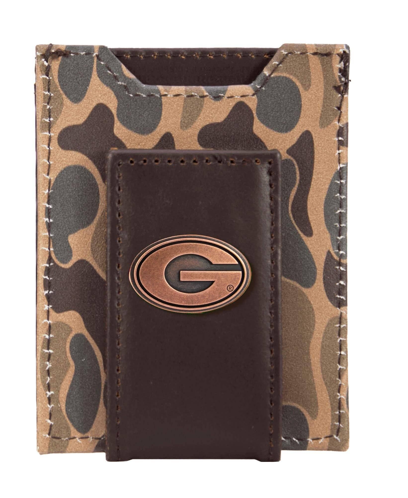 Zep-Pro - Wholesale Wallet - Men's - Georgia Bulldogs Men's Magnetic Front Pocket Old School Camo Leather Wallet.9