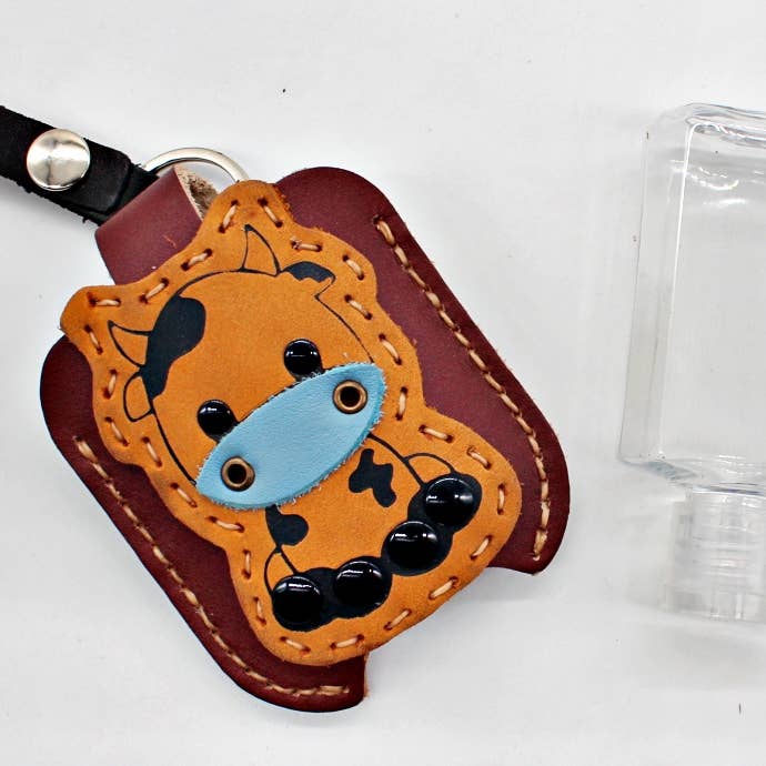 Atlas Goods By Your Needs Company - Wholesale Hand Sanitizer - Handmade leather hand sanitizer holder with 2 oz. bottle4