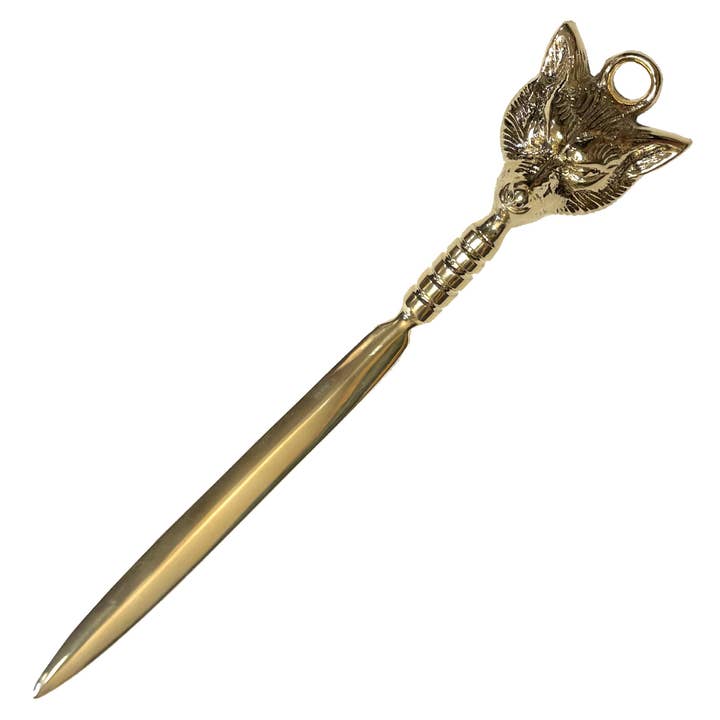 Madison Bay Co. - Historical Home Decor Reproductions – wholesale Letter opener – 9-1/2" Solid Brass Fox Letter Opener- Antique Vintage Style
