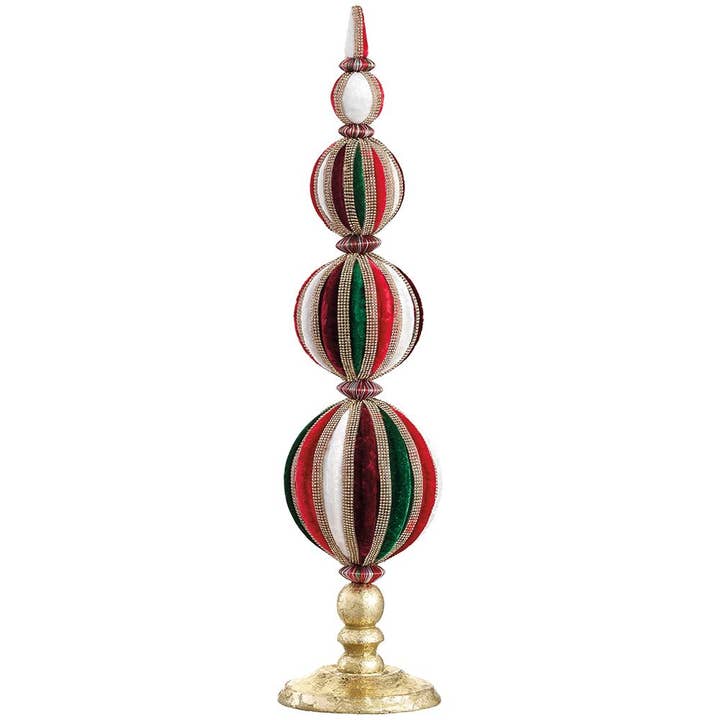 Dunn Deals - Wholesale Christmas Decoration - Christmas Carousel Collection - 20" Diamond Velvet Ball Table Top Red Green
