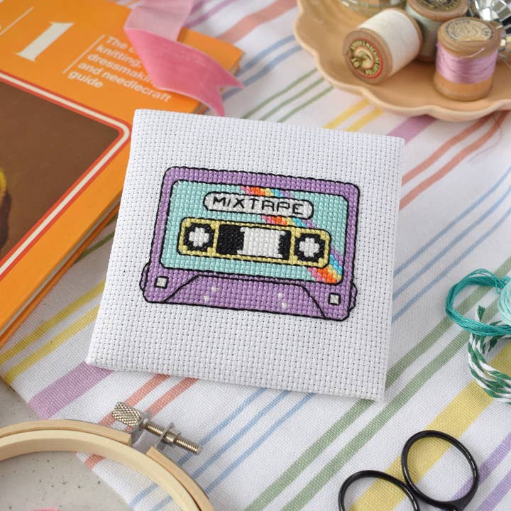 'Mixtape' Mini Cross Stitch Kit for wholesale by The Make Arcade