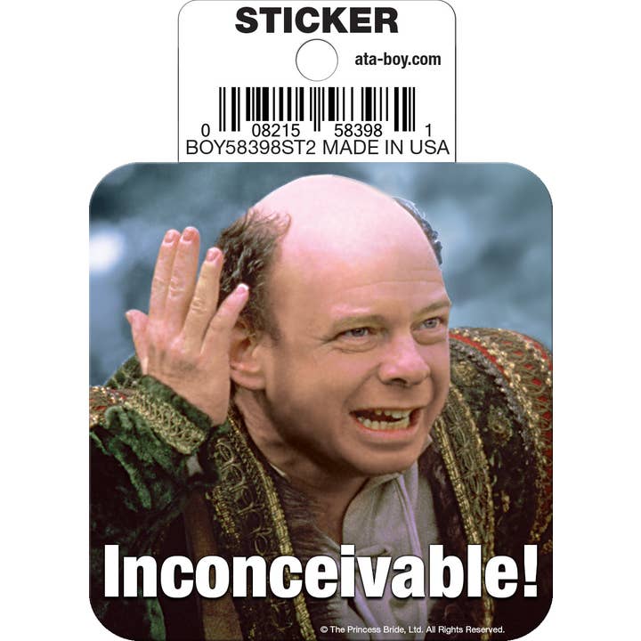 Princess Bride Vizzini Inconceivable Die Cut Sticker for wholesale by Ata-Boy