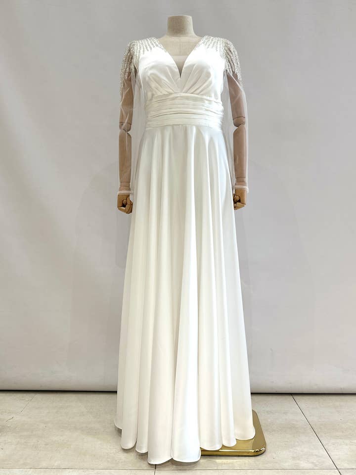 Robe longue à manches R8346 pour la vente par Invitadissimas