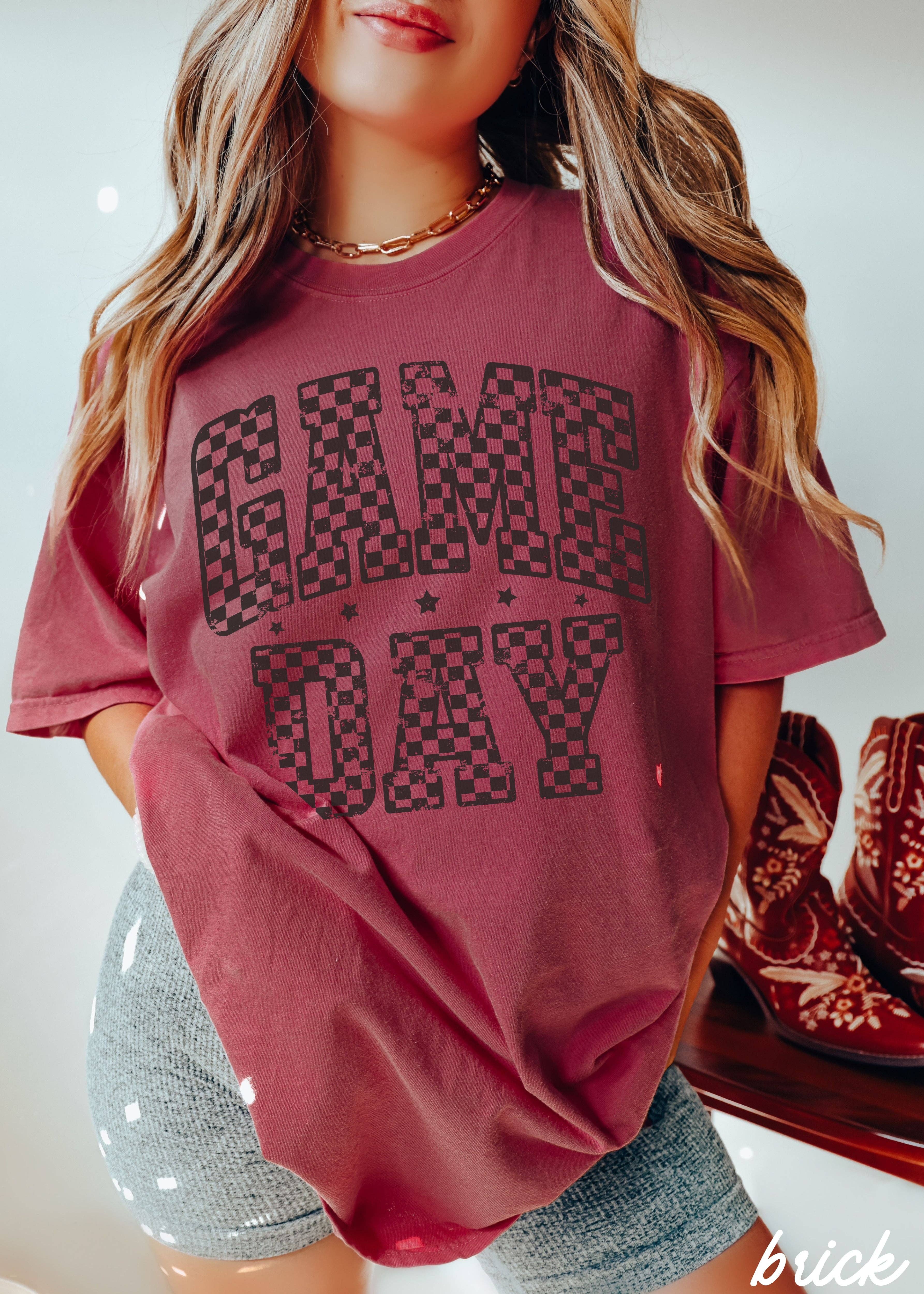 Chloe Vs Tank - Wholesale Screen Printed T-Shirt - Women's - Game Day Checkered Tee *12 Colors (S-3X)10