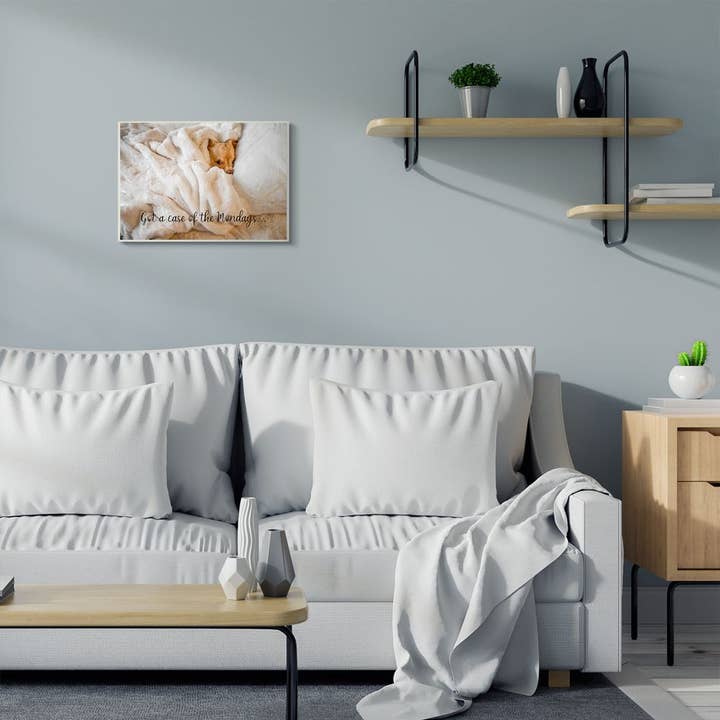 Stupell Industries – wholesale Väggplakett – Fallet med måndagar citat hund tupplur Pet Humor Väggplakett