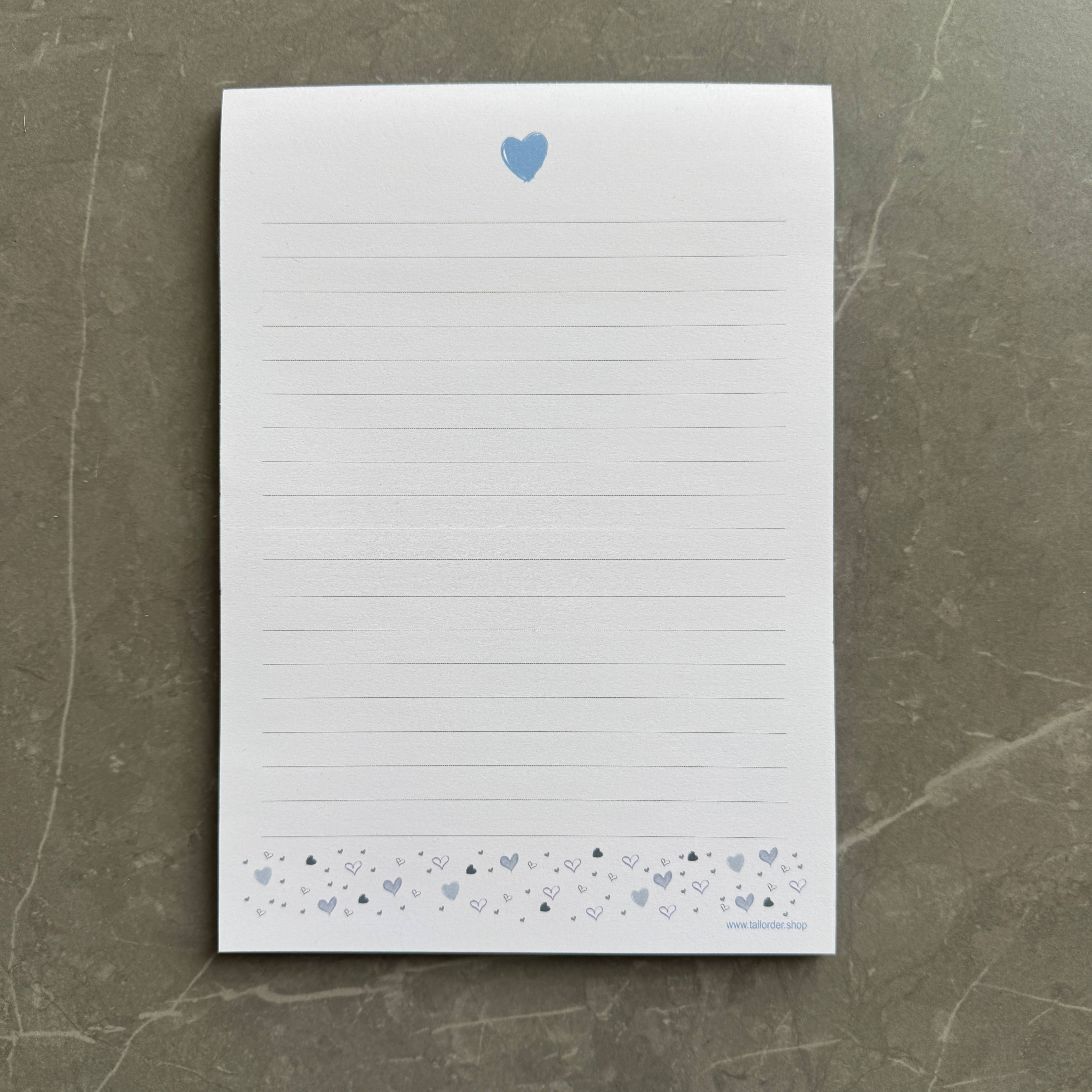 Tall Order - Wholesale Notepad - A5 Notepad with Heart Pattern, Jotter, Love Letter Lined Pad0