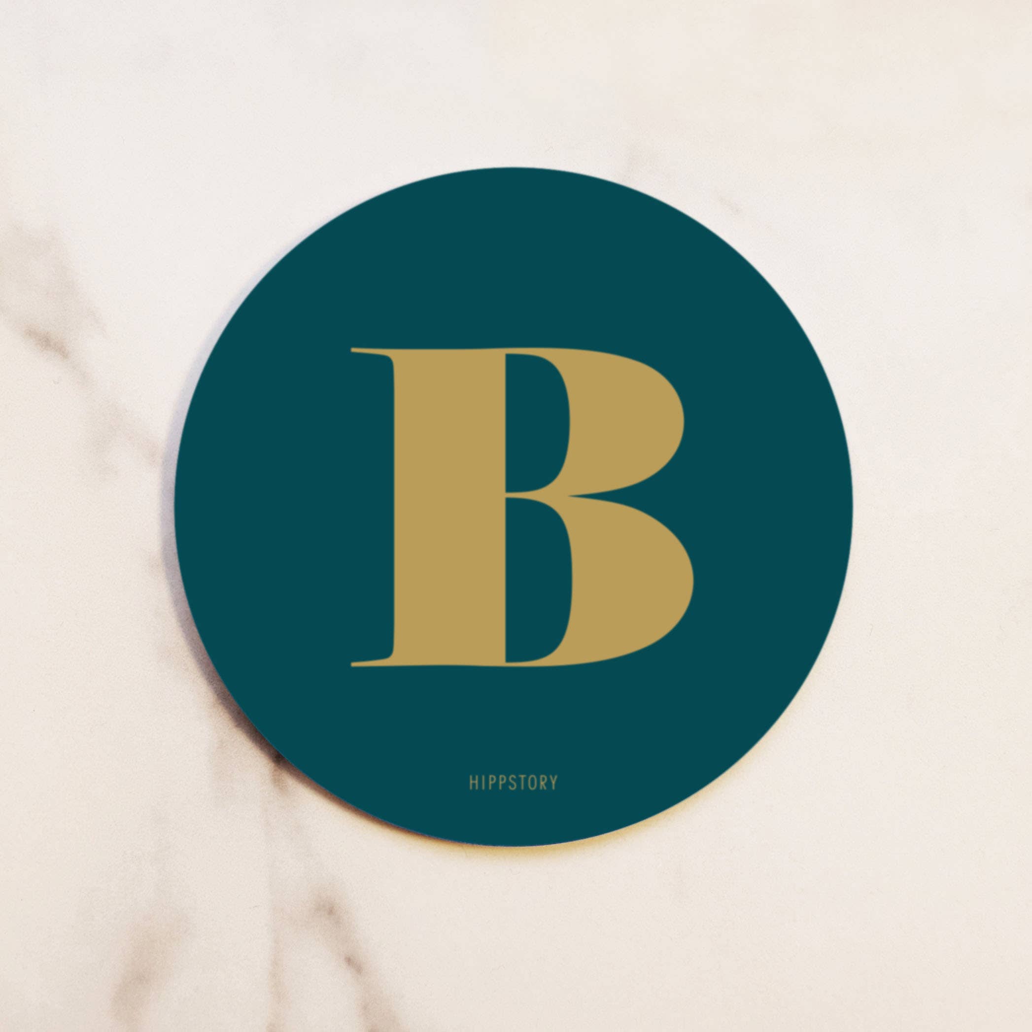 Hippstory - Wholesale Coasters - Black Pizza Coaster - Letter B1