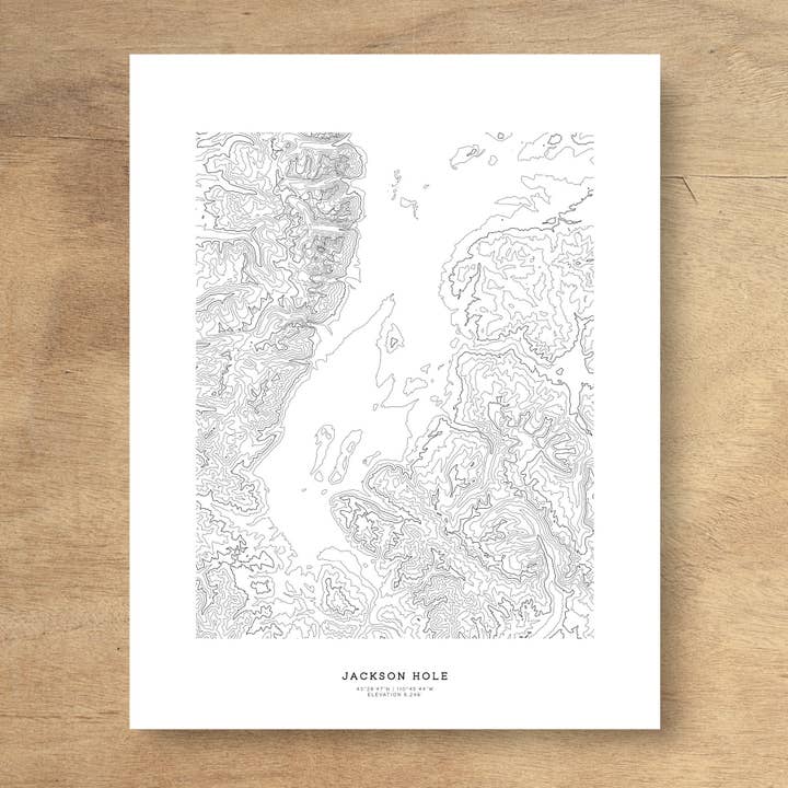 Affiche topographique Jackson Hole pour la vente par Topographia Design