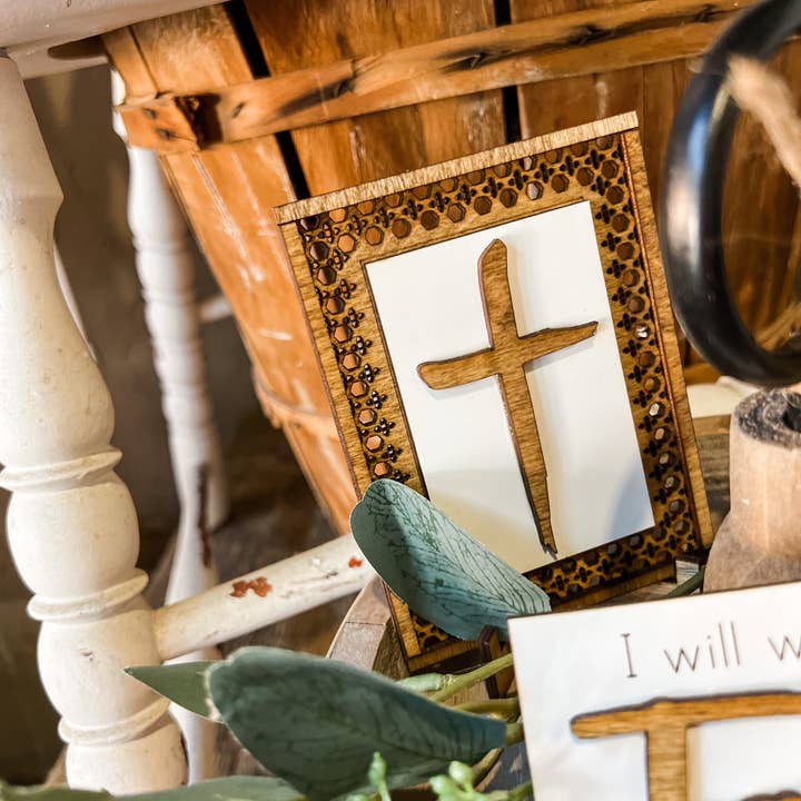 The Nest Home - Wholesale Decorative Tray - Faith Over Fear Tiered Tray Set6