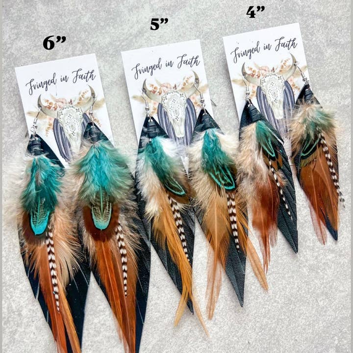 Fringed In Faith - Wholesale Dangle Earrings - Kalispell Feather Earrings | Black