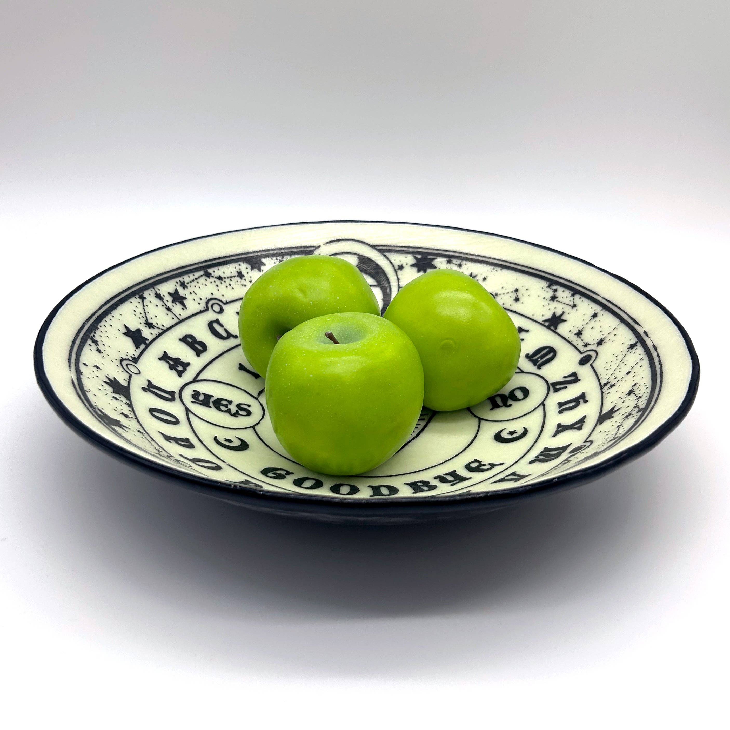 Kiku Handmade | Contemporary Fused Glass Home Goods - Wholesale Serve Bowl - Witchy Ouija Board Fused Glass Large 13" Serving Bowl4