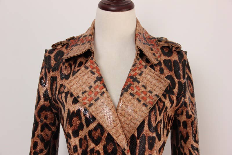 stampa leopardo Cardigan impermeabile con lacci in stile British chic in vendita all'ingrosso su Faire3