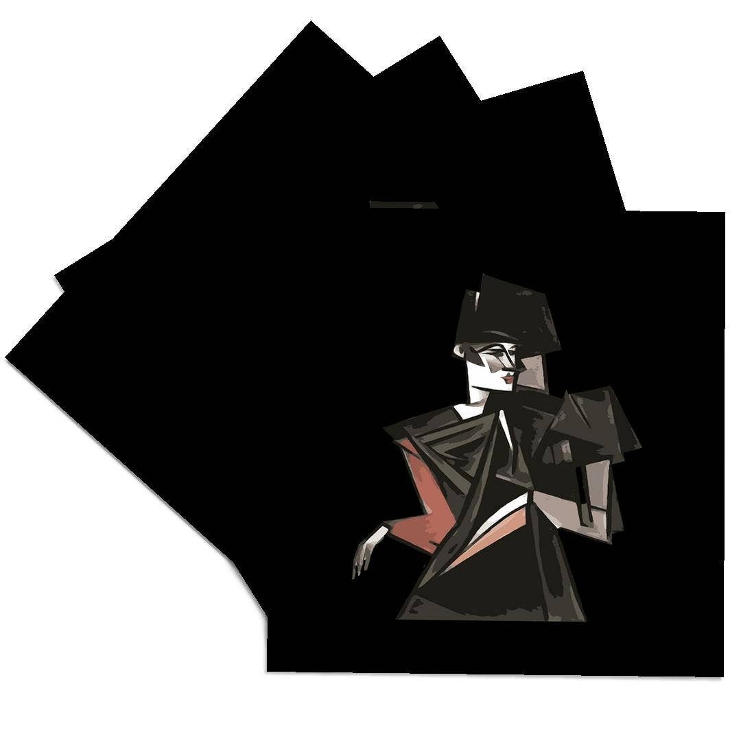 3dRose - Wholesale Coasters - 3dRose, Goth Girl Dancing Geometric Abstract Art Cut Out, Coaster0