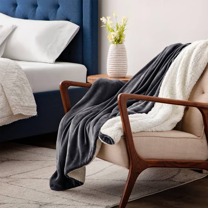 Sherpa Blanket Fleece Throw Single Double King Size for wholesale by Yorkshire Bedding