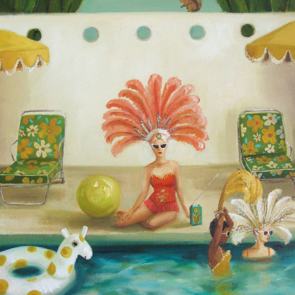 JANET HILL STUDIO - Wholesale Art Print - Poolside Art Print - 8.5" X 11"1