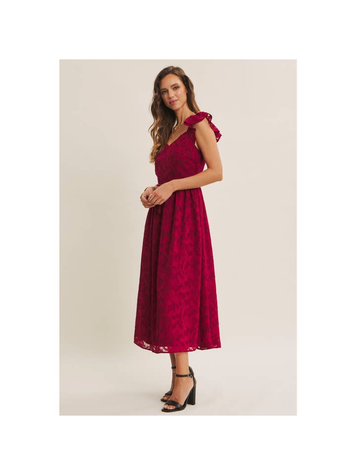 in february – Großhandel Kleid – Damen – MIT REICHER TEXTUR SAMT TAILLEN JACQUARD MIDI KLEID8