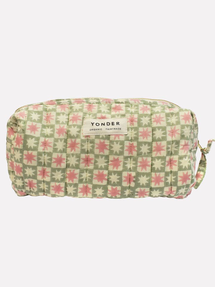 Quilted Wash Bag | Pinwheel | Mint for wholesale by YONDER.