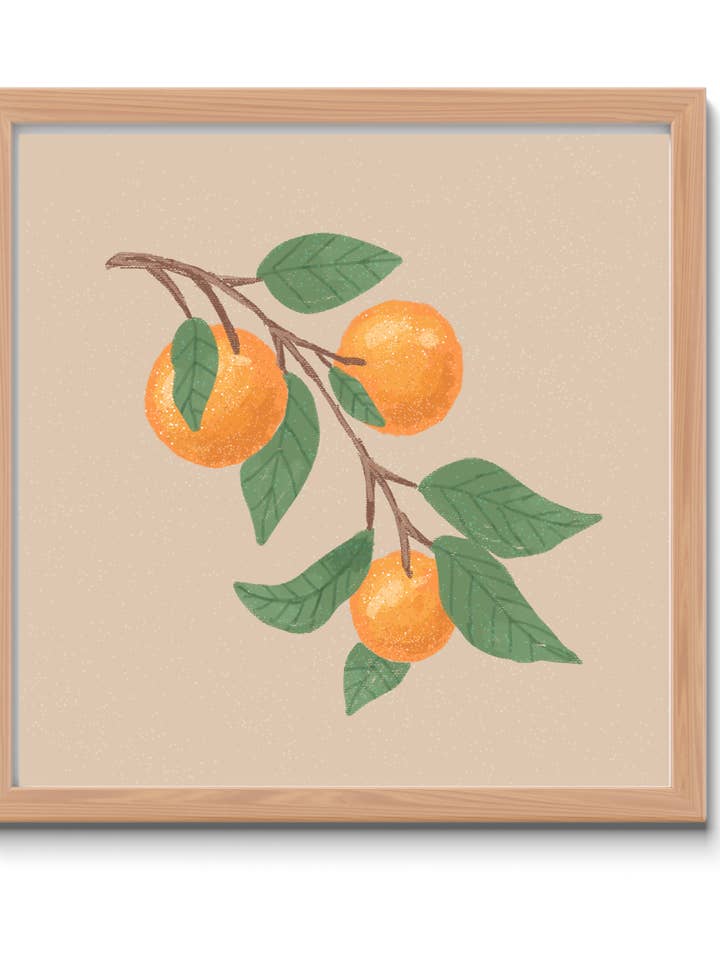 Oranges 8" x 8" Art Print for wholesale by Lucid Moon Studio, LLC