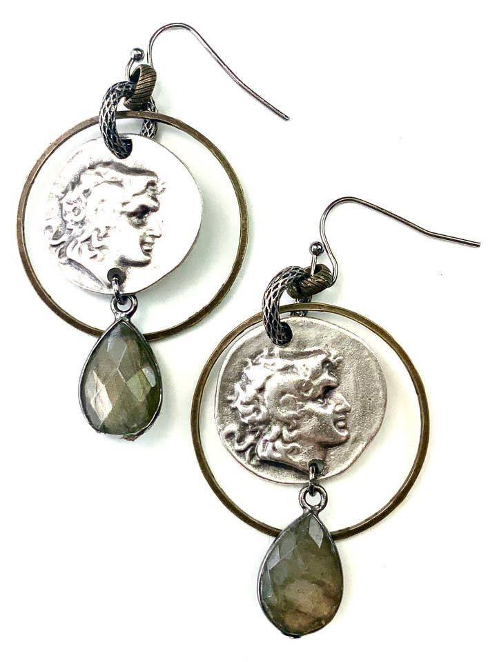 ER-Ring, Coin & Dangle on Wire Dangle Earrings for wholesale by Lost & Found Trading