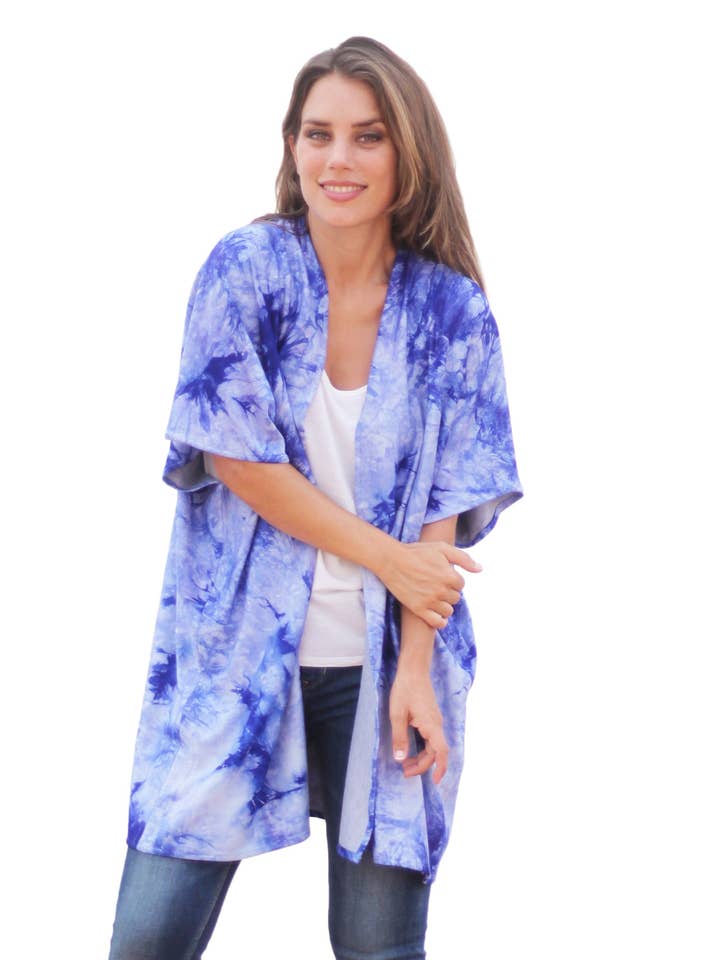 BRANDELIA – wholesale Kofta - Dam – Lång tröja · Batik Blue