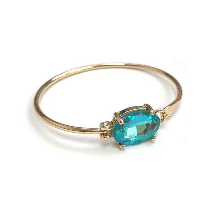 StarryNYC - Wholesale Cuff Bracelet - High Quality Glass Crystal Oval Stone Cuff Metal Bangle7