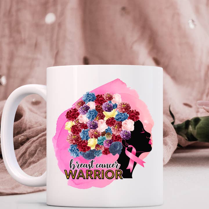 Breast Cancer Warrior Coffee Mug for wholesale by Dazzle Design Diva