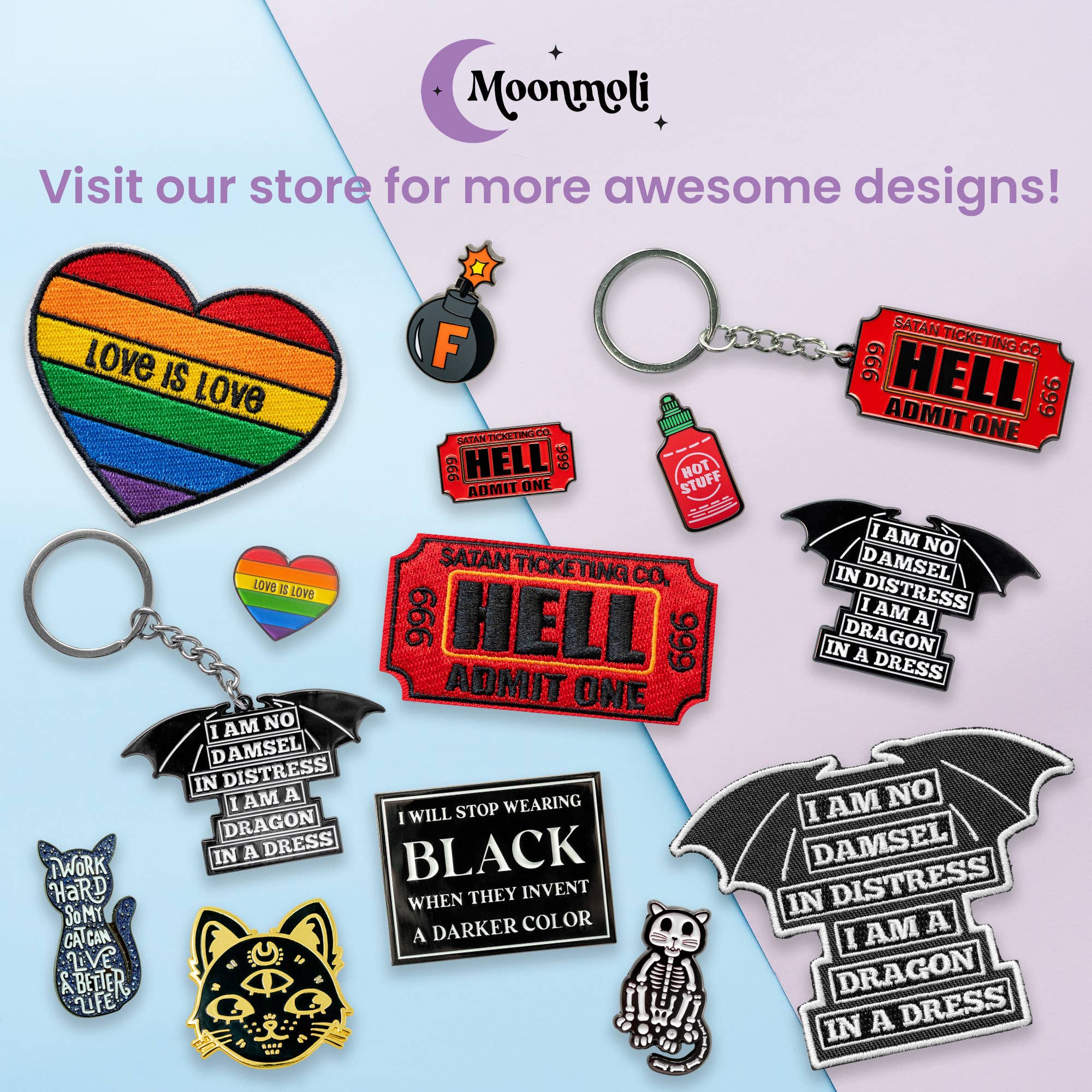 Moonmoli – wholesale Patch – I Am No Damsel in Distress I Am A Dragon In A Dress Patches6