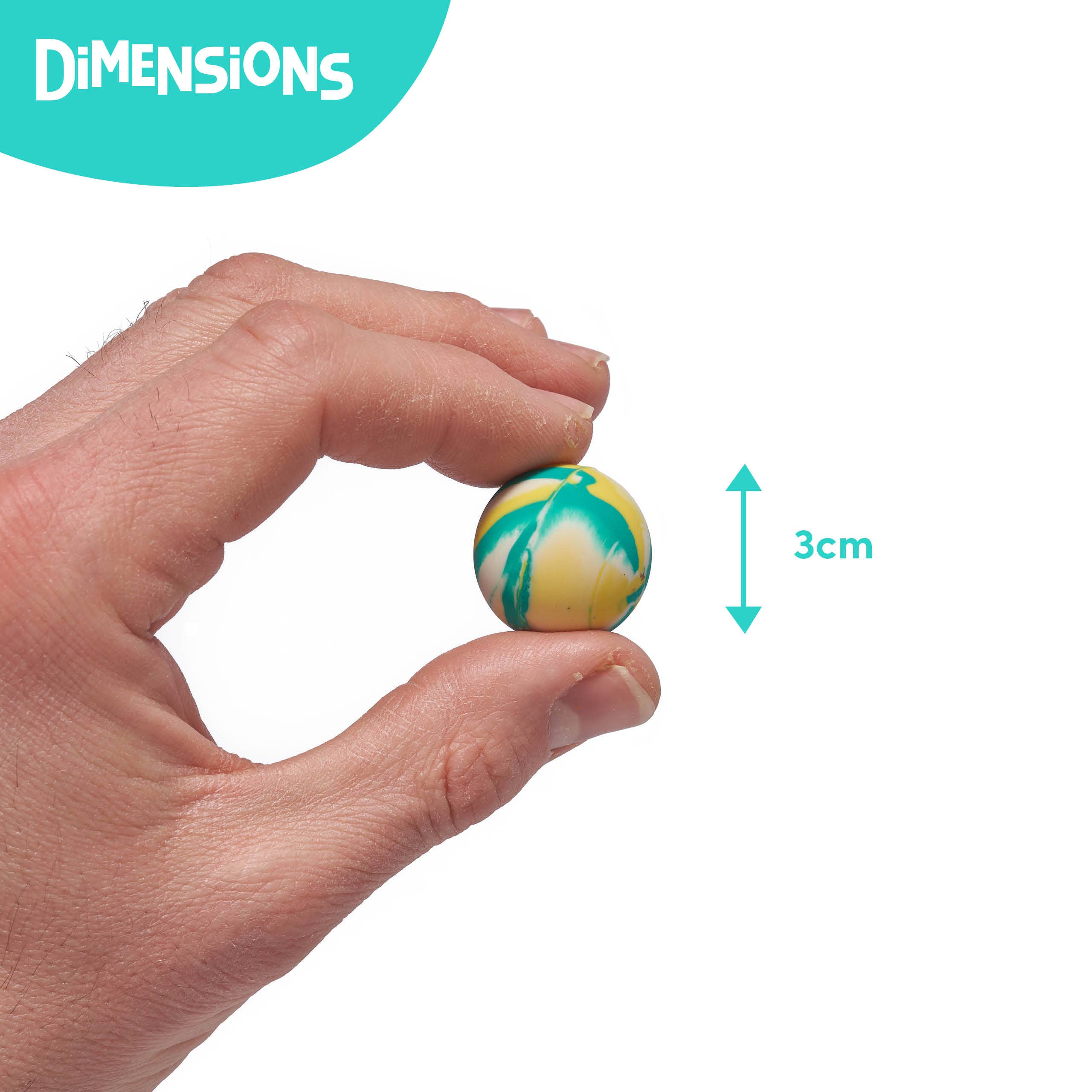 The Twiddlers – wholesale Sports ball – Kids – 90 Mini Bouncy Balls in Mixed Vibrant Marbled Colours - 25mm1