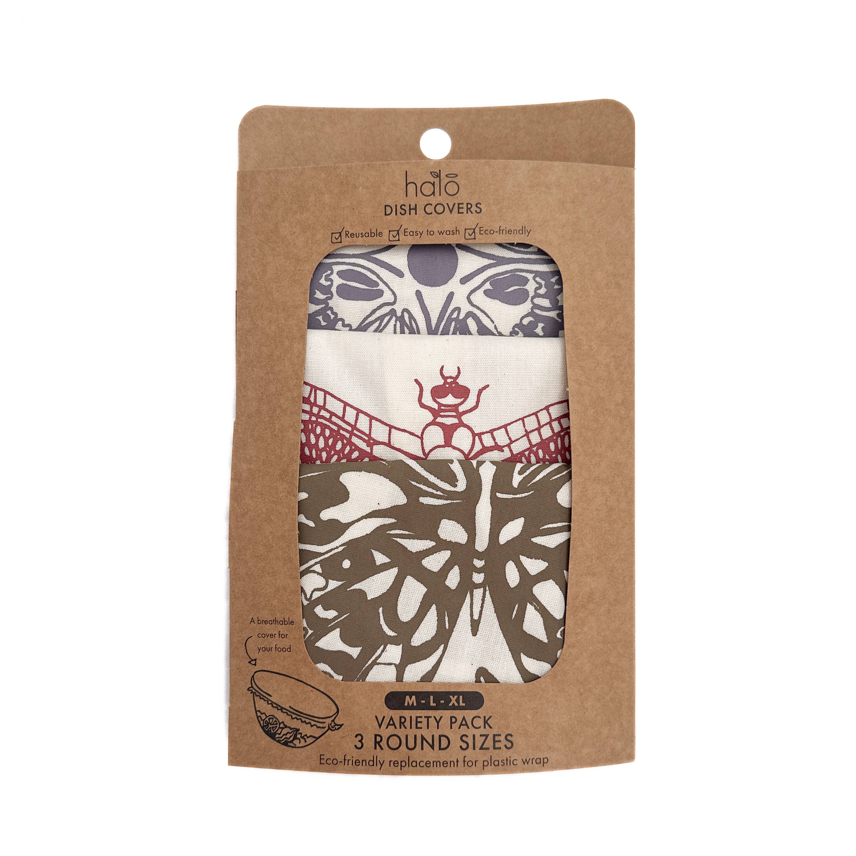 Spaza Home UK - Wholesale Food Storage Wrap/Bag - Halo Dish Cover Large Set of 3 | Butterflies & Dragonflies2