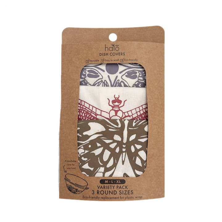 Spaza Home UK - Wholesale Food Storage Wrap/Bag - Halo Dish Cover Large Set of 3 | Butterflies & Dragonflies2