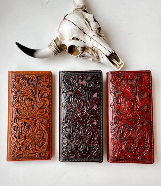 Boho Ranch Shop – wholesale Wallet – Unisex – Genuine Tooled Leather Bi-Fold Wallet1
