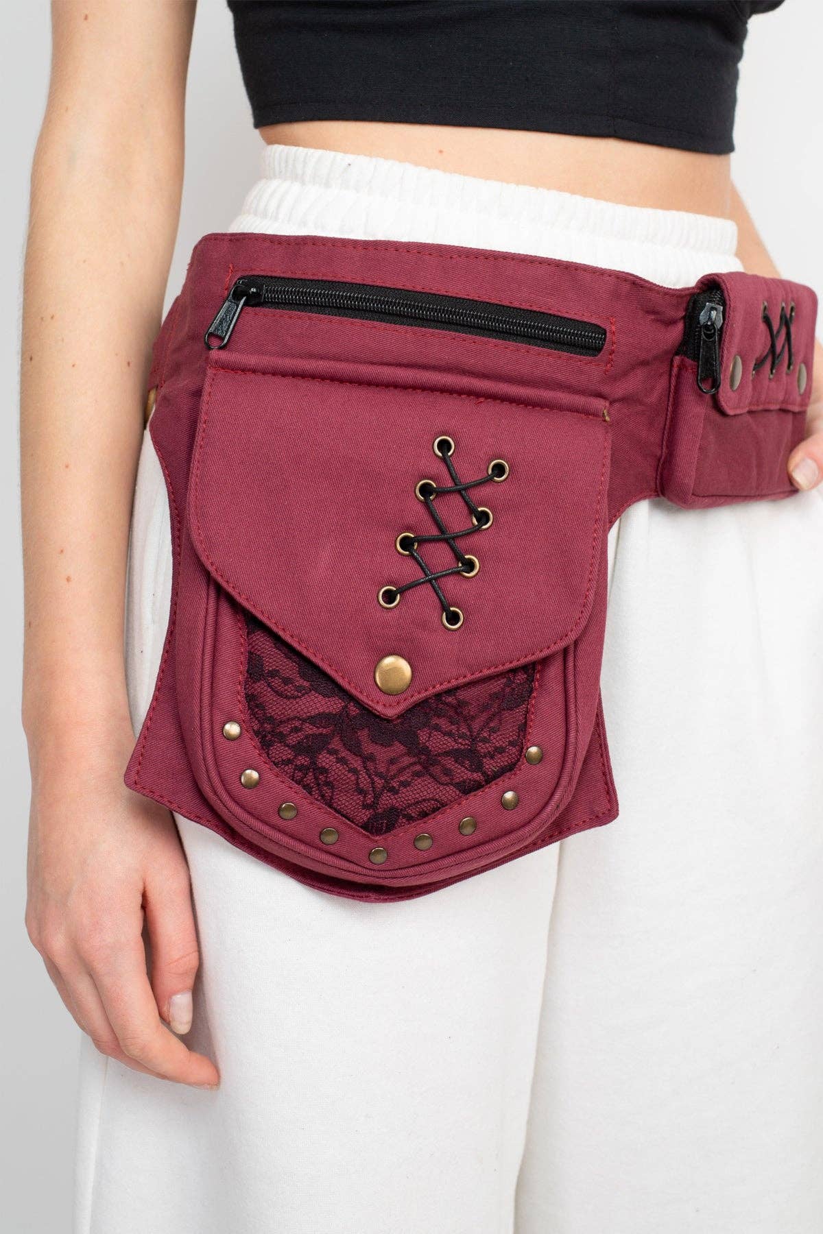 Lakhays Collection Inc. - Venta al por mayor Riñonera - Mujer - Práctico cinturón utilitario de viaje Fannypack de algodón16