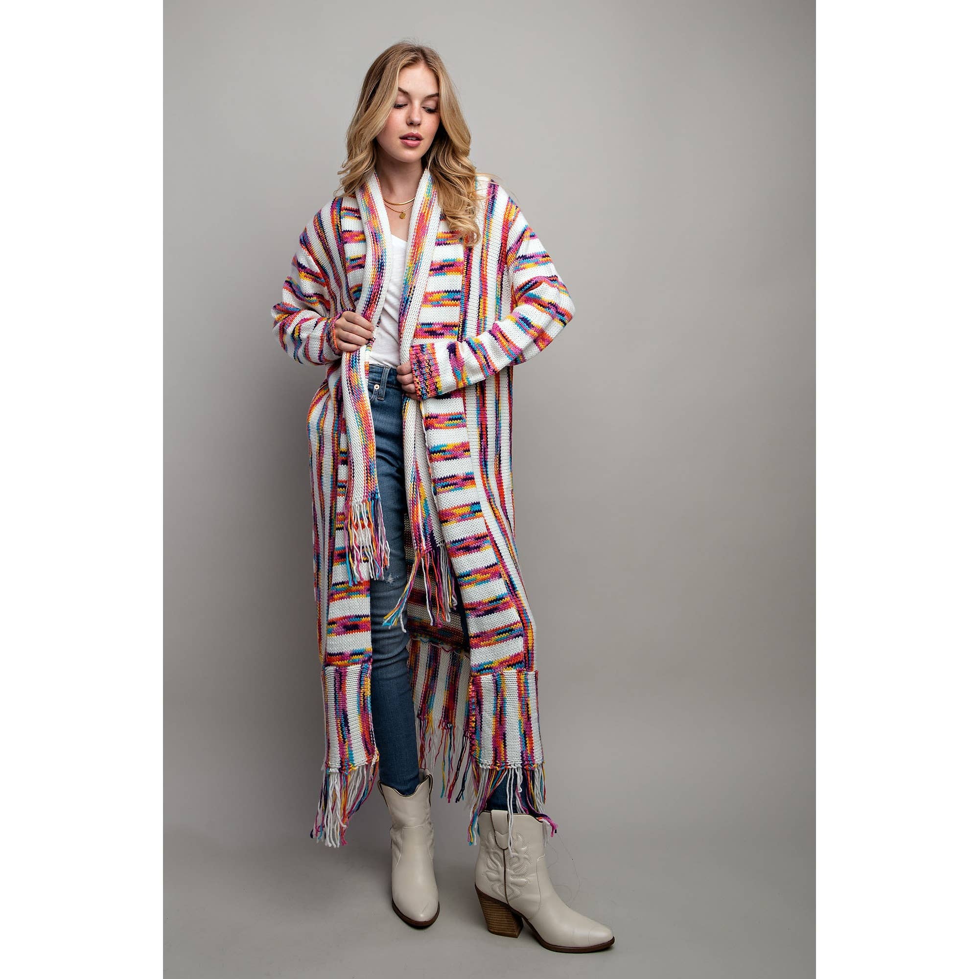 Regenboog MAX VEST MET REGENBOOGSTREPEN EN FRANJES voor groothandel op Faire4