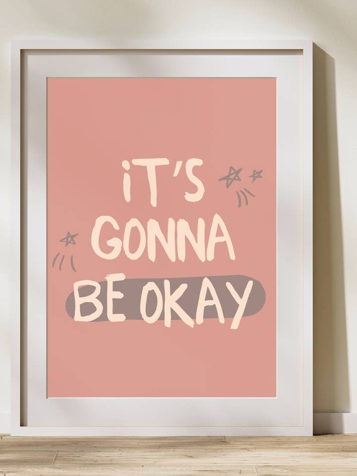 Det bliver okay Wall Art - Typografi Print for engroshandel hos Três Paper Co