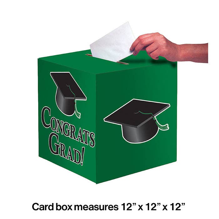 Bulk Party Decor - Wholesale Party Sign/Banner - Bulk Graduation Card Boxes Green (6 per Case)1