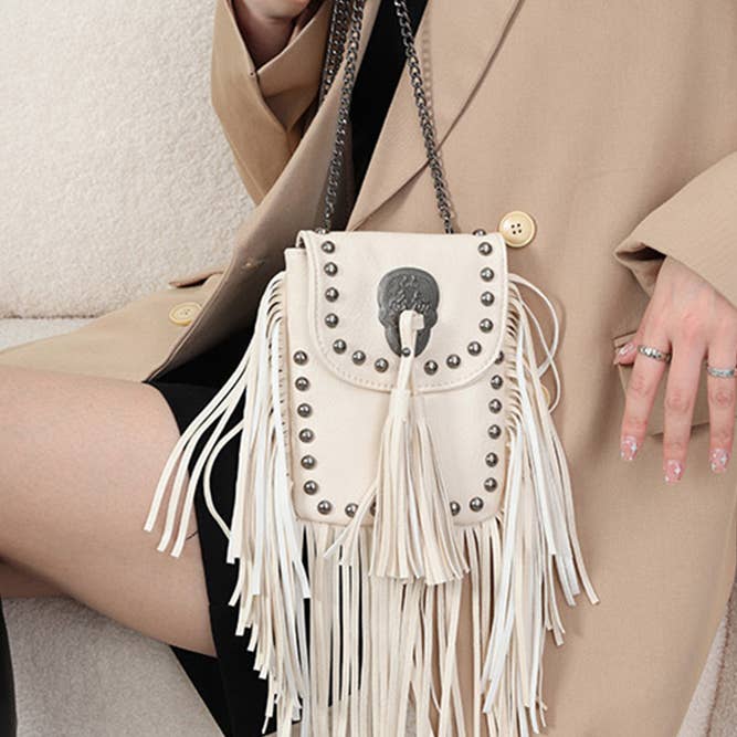 UNISHE - Wholesale Crossbody Bag - Women's - Rivet and Tassel Crossbody Messenger Bag MOQ 3pcs OLY001