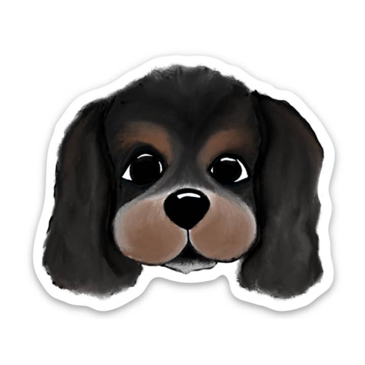 Cavalier King Charles Spaniel (Black) - Sticker for wholesale by Kevin & Kaia