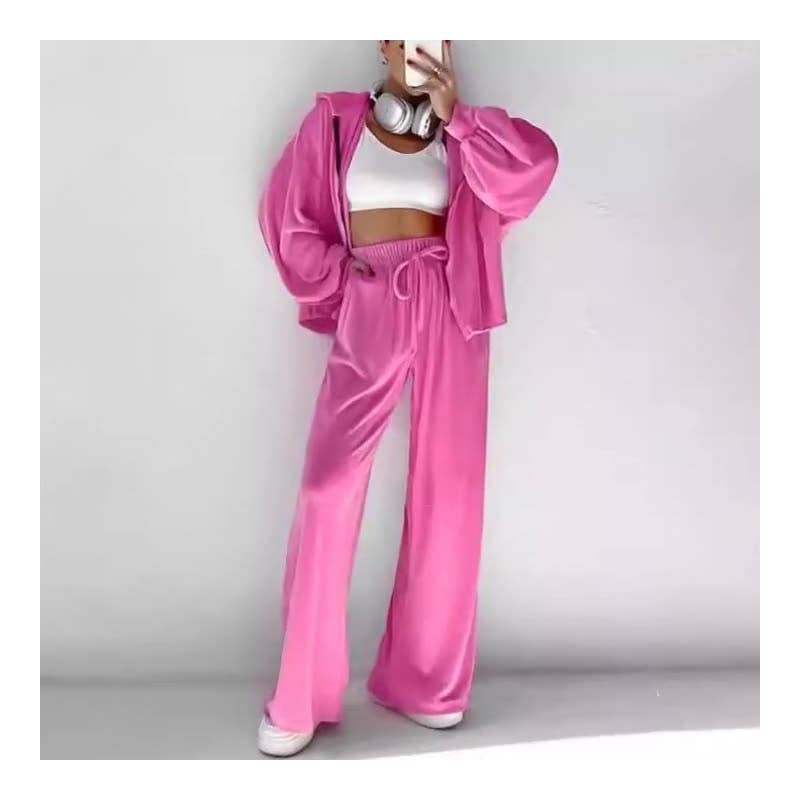 FurDecoration - Wholesale Tracksuit - Women's - Velvet Hooded Zip-Up Long Sleeve Track Suit3
