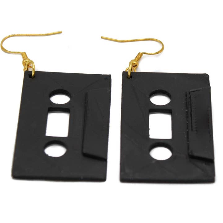 Cassette Tape Earrings for wholesale by Clever Contraptions