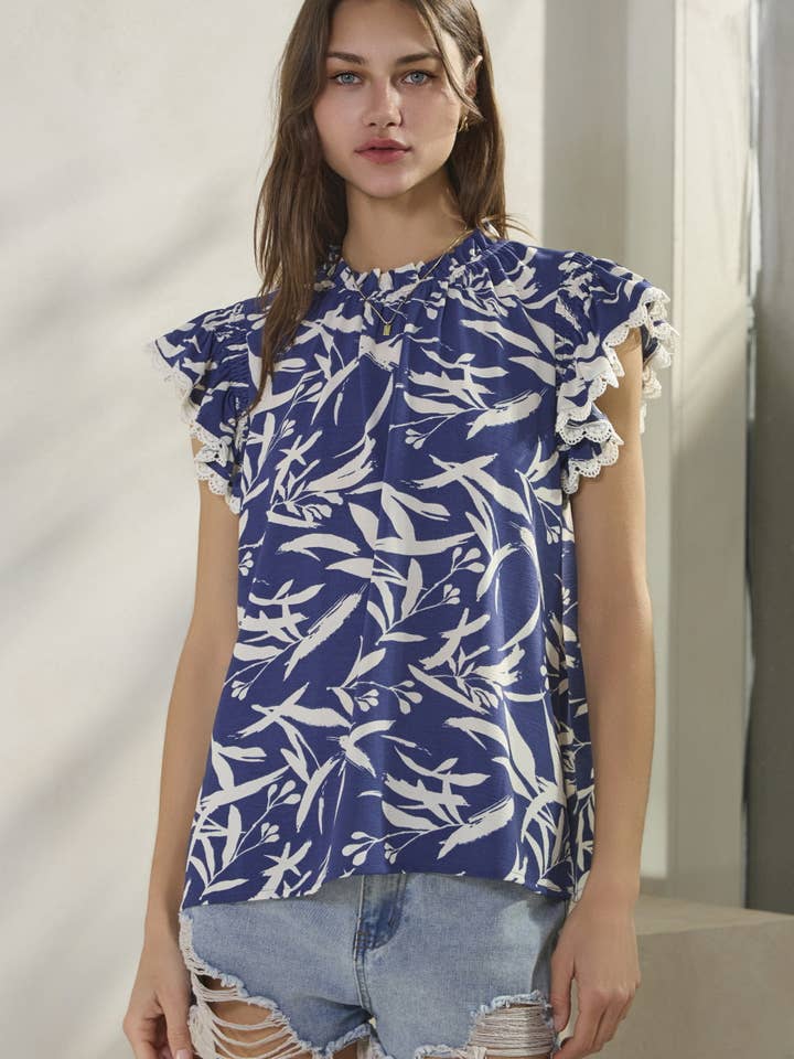 Top imprimé feuilles pour la vente par Oddi