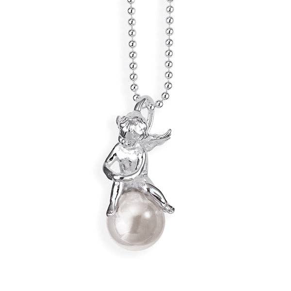 Pearl of Angels small sitting angel pendant in silver for wholesale by Heartbreaker designd by Drachenfels