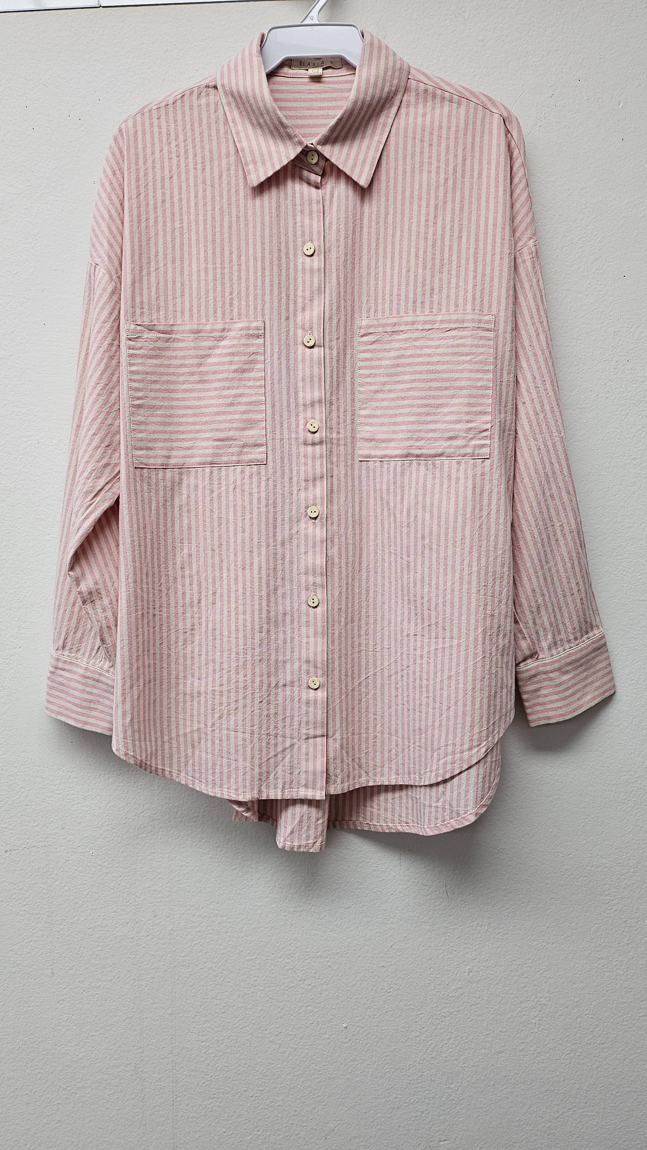 ILLA ILLA - Wholesale Button Down Shirt - Women's - Striped Cotton Shirt Top18
