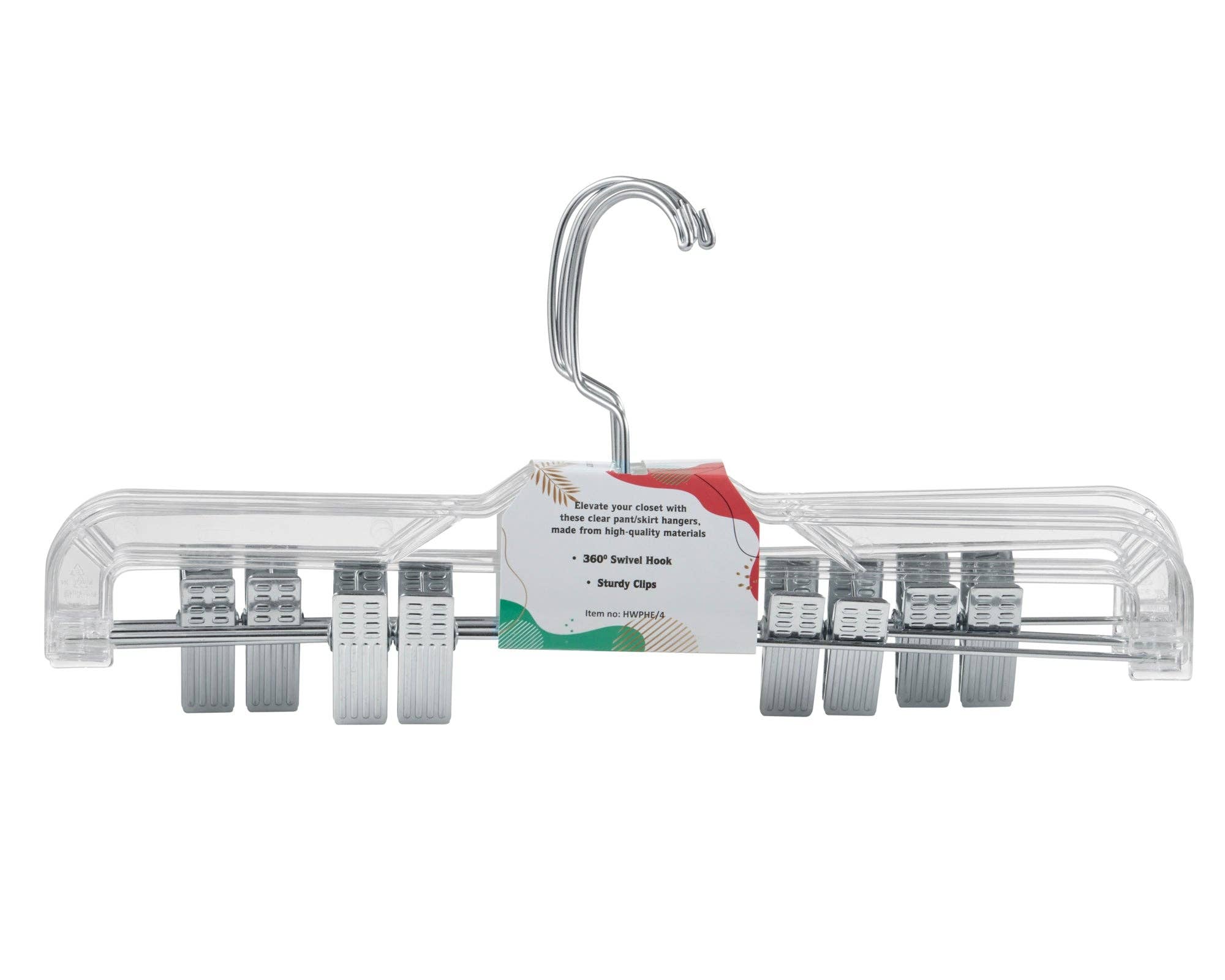 DEILSY - Wholesale Clothes hangers - Plastic Pant Skirt Hangers Clip (4 Pcs Per Paper Sleeve)2