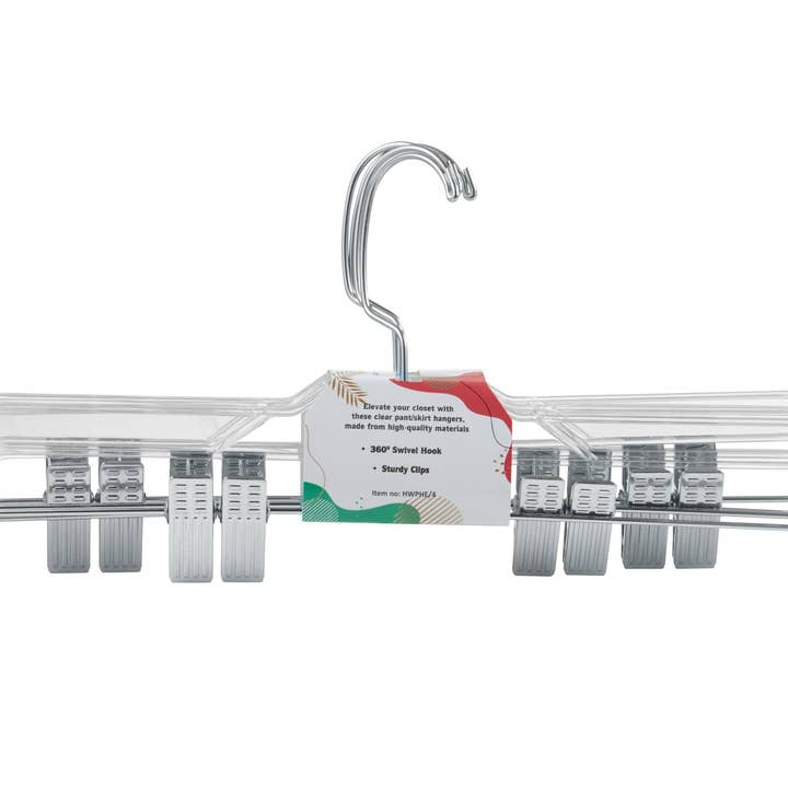 DEILSY - Wholesale Clothes hangers - Plastic Pant Skirt Hangers Clip (4 Pcs Per Paper Sleeve)2